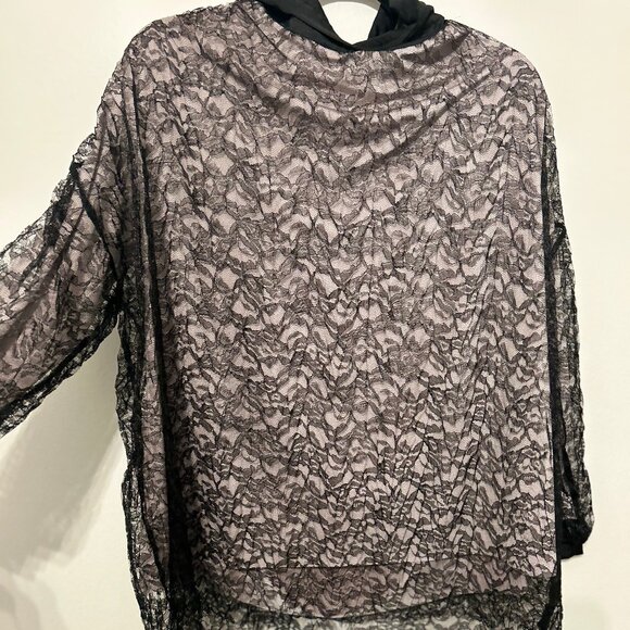 Zara Black Lace Long Sleeve Hoodie (One Size / S-M) - Picture 2 of 4